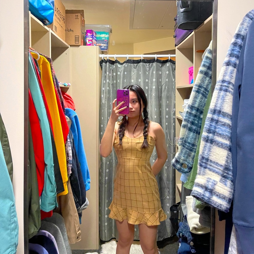 SHEIN yellow summer mini dress